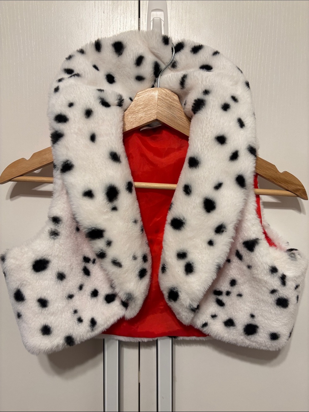 Cruella Faux Fur Dalmatian Print Vest - L 10/12